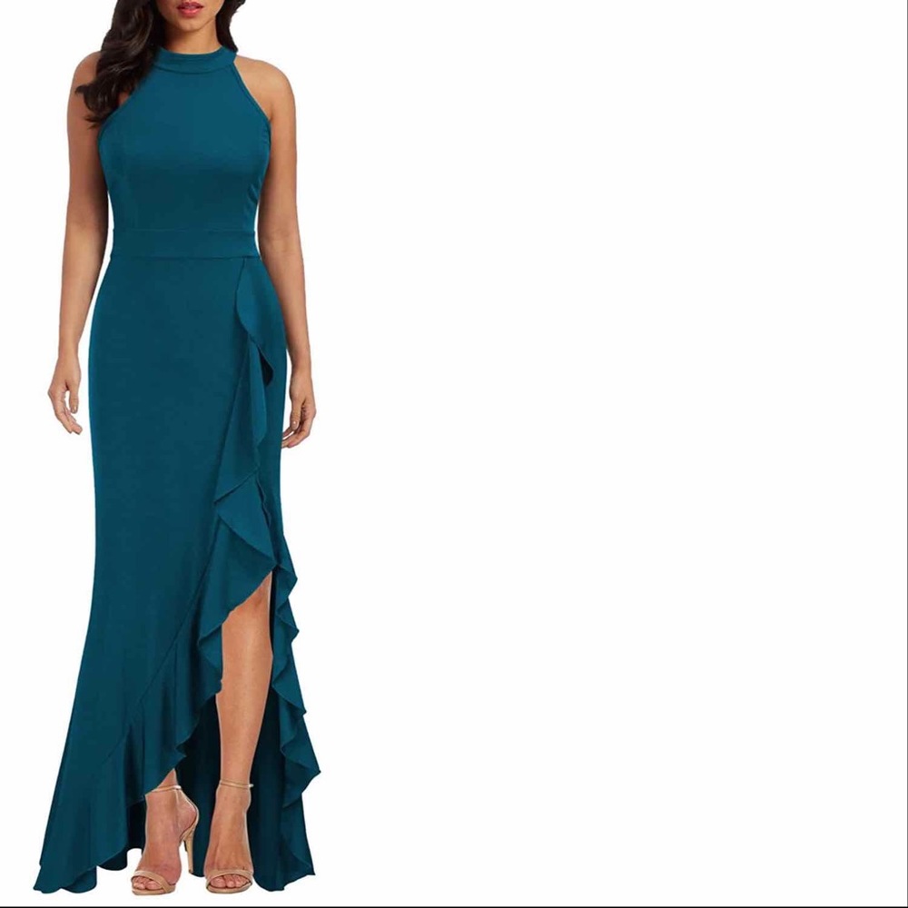 Aqua blue high next dress